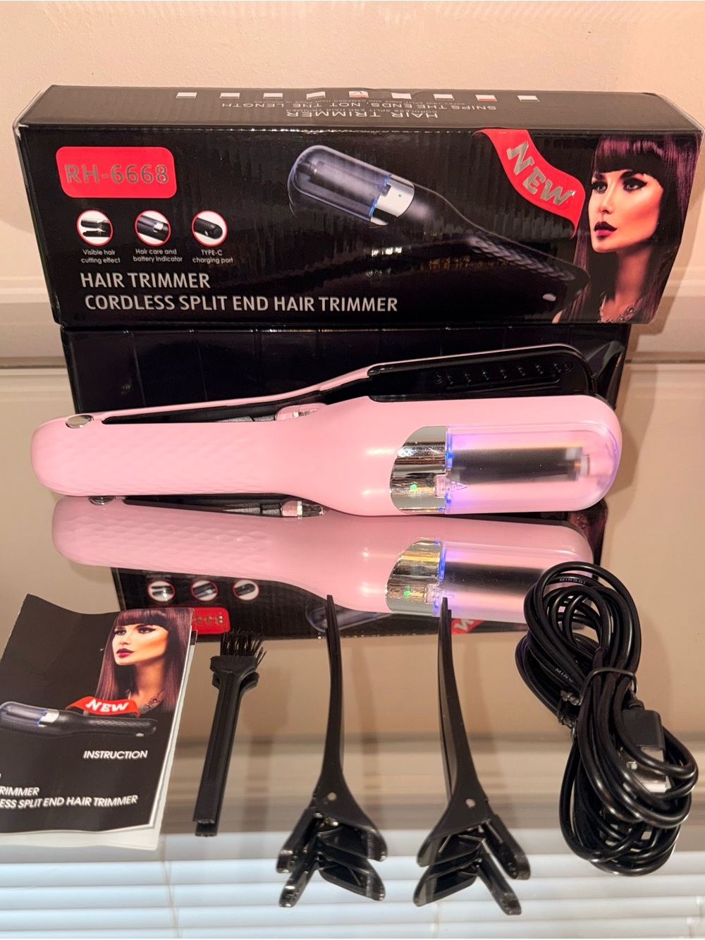Cordless Split-End Hair Trimmer - Pink